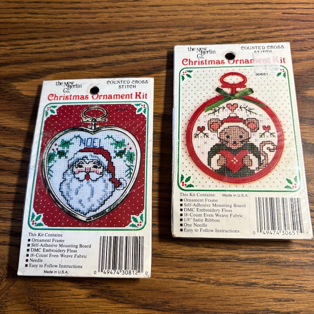 Counted cross stitch Christmas Ornaments